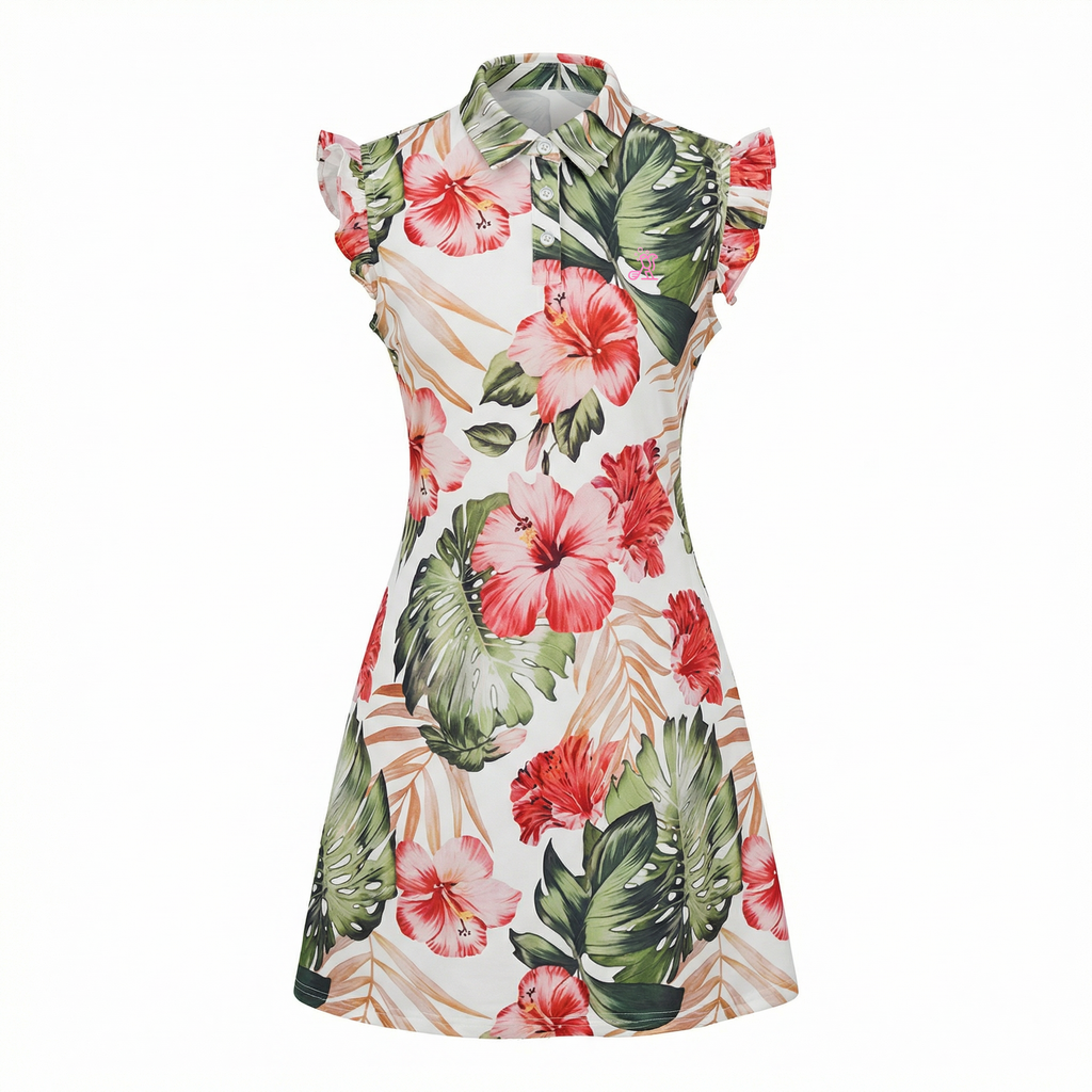 Birdie Blossom Women's Floral Golf Dress | Sleeveless Performance Golf Dress