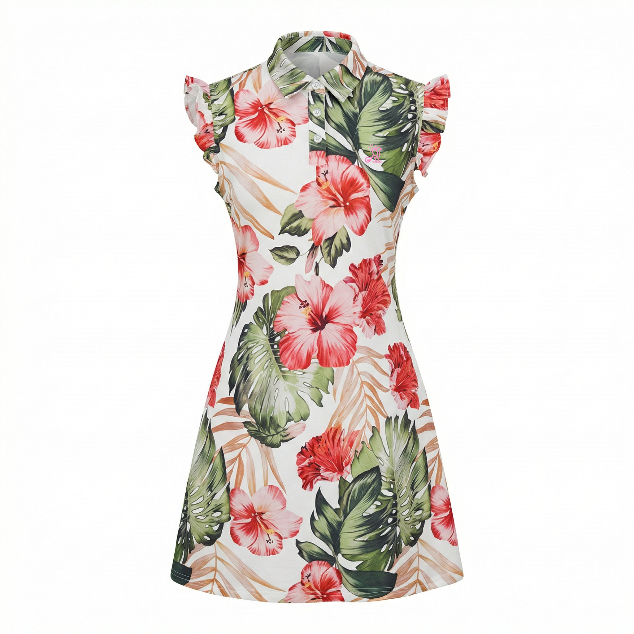 Birdie Blossom Women's Floral Golf Dress | Sleeveless Performance Golf Dress