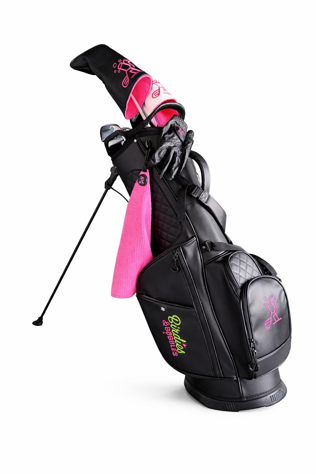 Champagne Caddie Women's Golf Stand Bag | Premium Lightweight Golf Bag Black