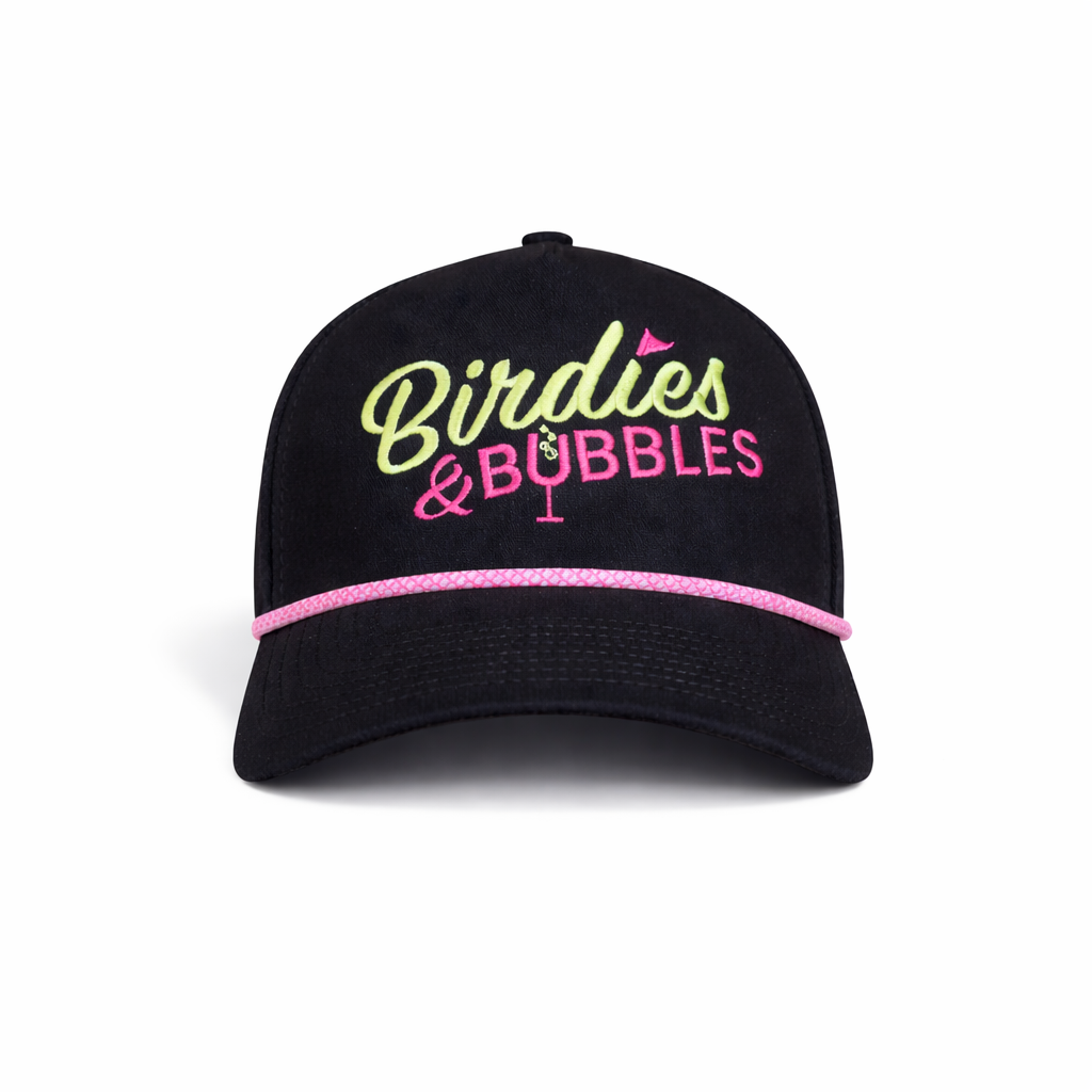 Birdies & Bubbles Women's Golf Hats | Stylish Women's Golf Hat Black