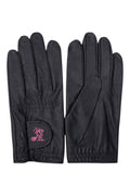 Grip & Sip Women's Premium Leather Golf Gloves Black | Birdies & Bubbles