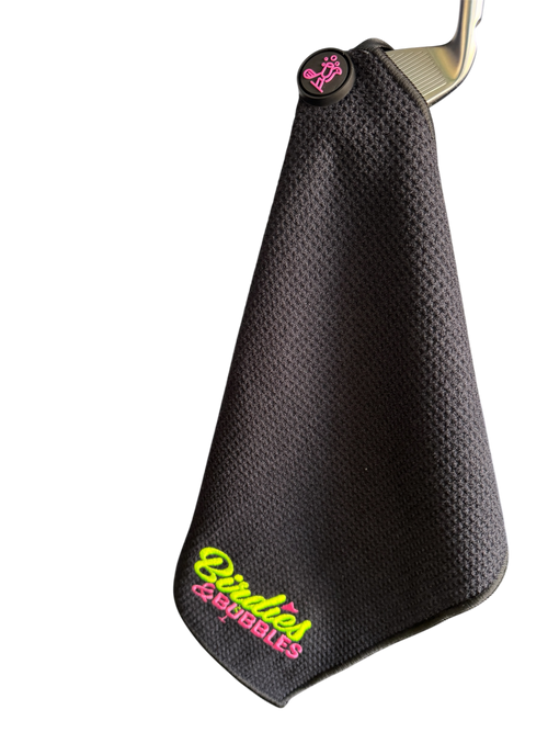 Magnetic golf towel black 