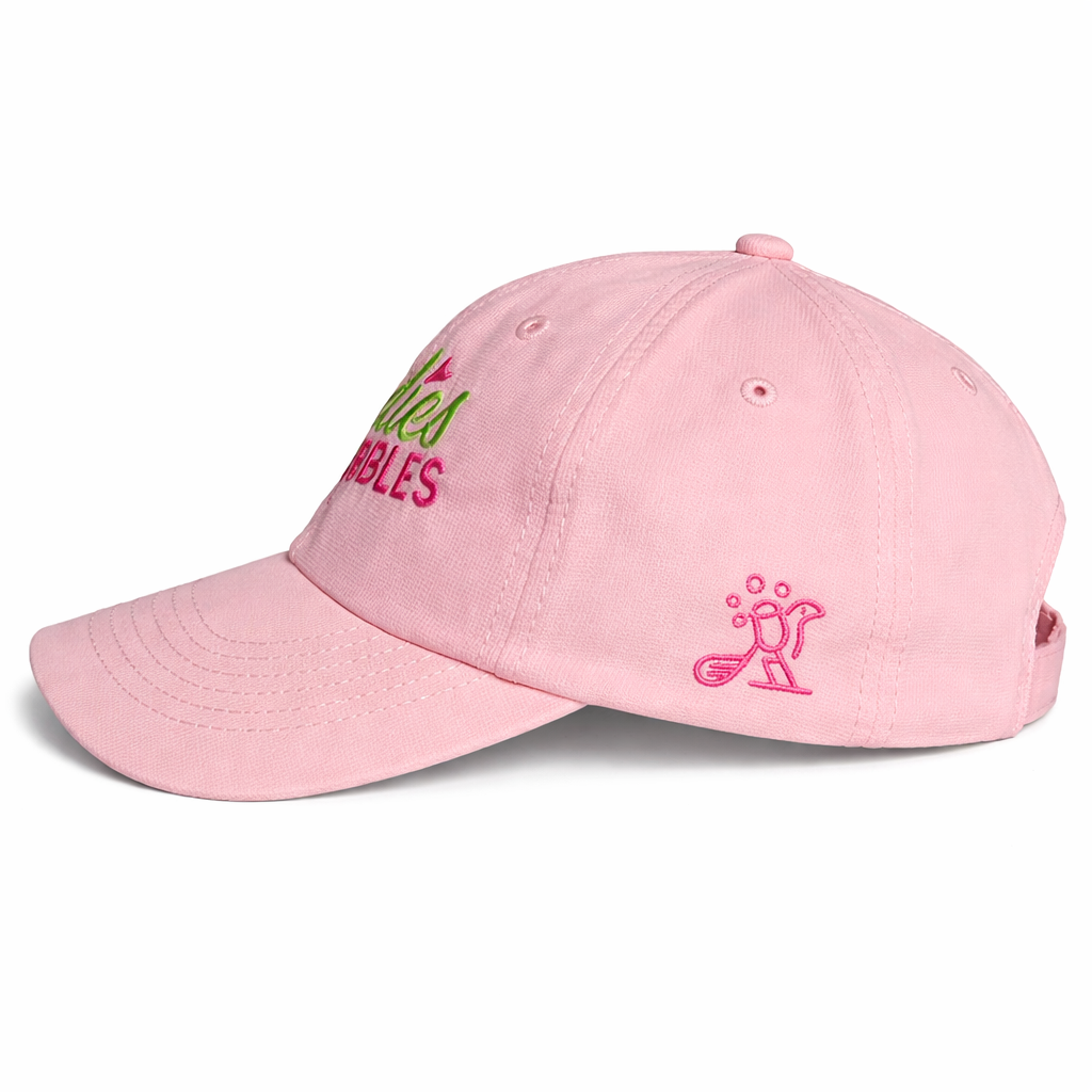 Birdies & Bubbles Bubbly Birdie Women’s Golf Cap – Adjustable Performance Golf Hat Pink