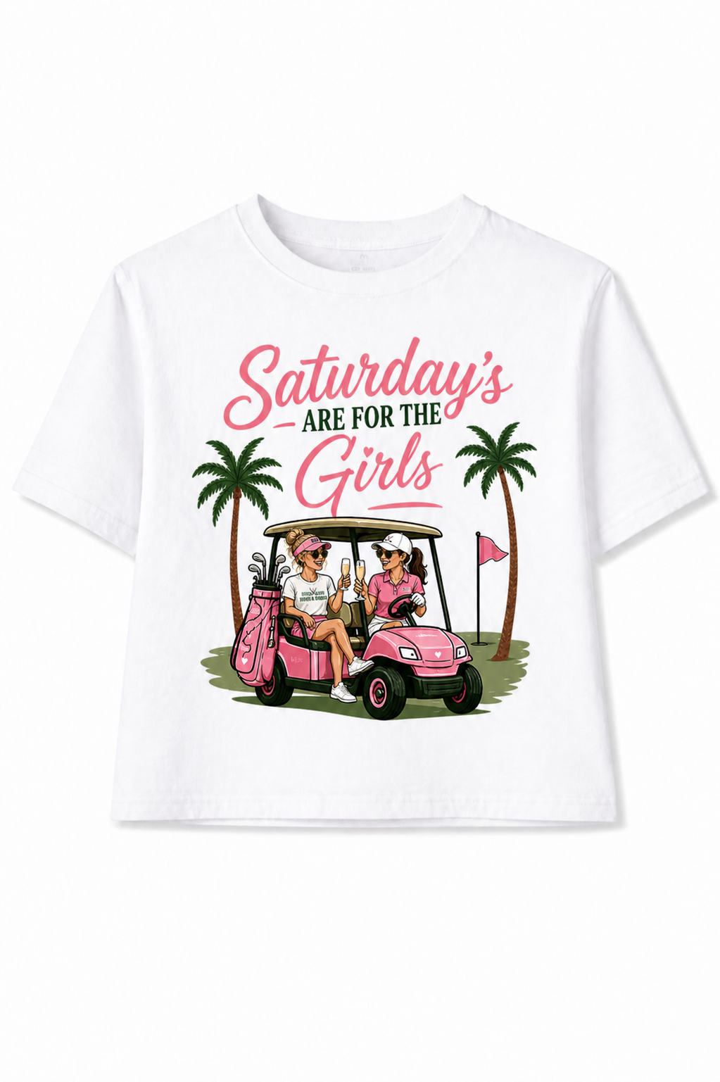 💖 Saturday’s Are For The Girls Tee – Birdies & Bubbles Women’s Golf Shirt