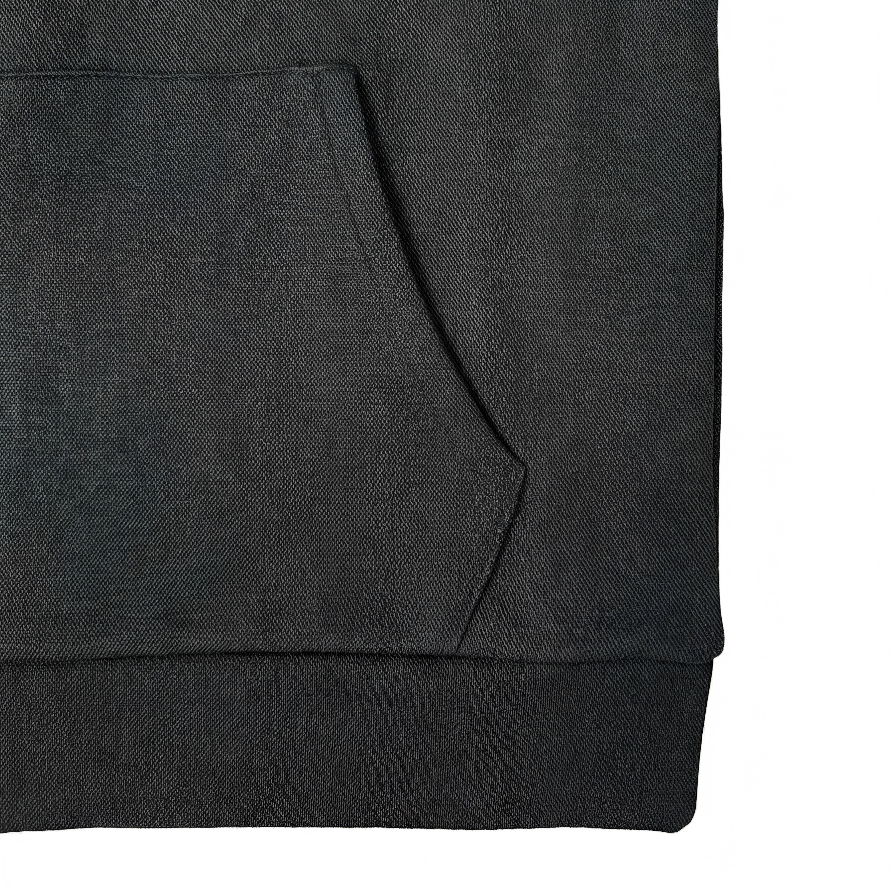 Close-up of a black fabric texture and pocket